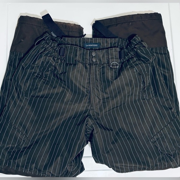 Lands’ End Youth Insulated Snow Pants, Size 16, Brown with White Pinstripes - Picture 16 of 16